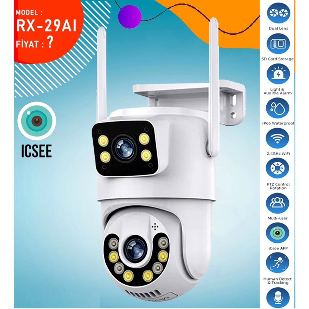İP WIFI ÇİFT LENS SPEEDOME 3MP+3MP RX-29AI