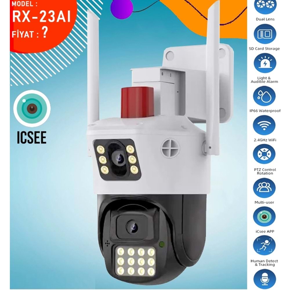 İP WIFI ÇİFT LENS SPEEDOME 3MP+3MP RX-23AI