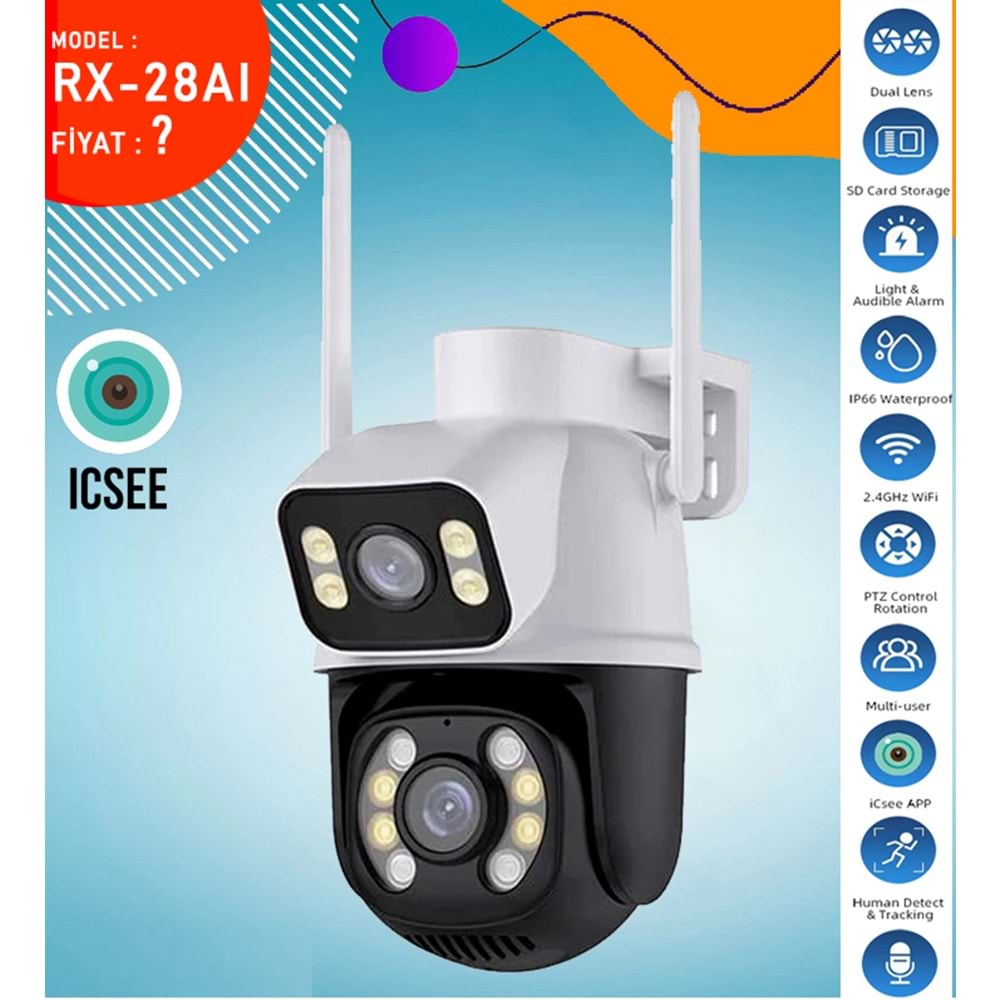 İP WIFI ÇİFT LENS SPEEDOME 3MP+3MP RX-28AI