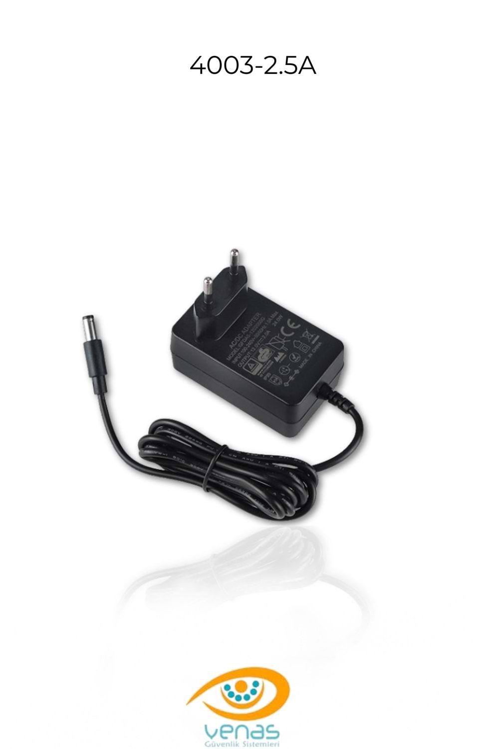 12V-2.5 AMPER PLASTİK SWİTCH ADAPTÖR