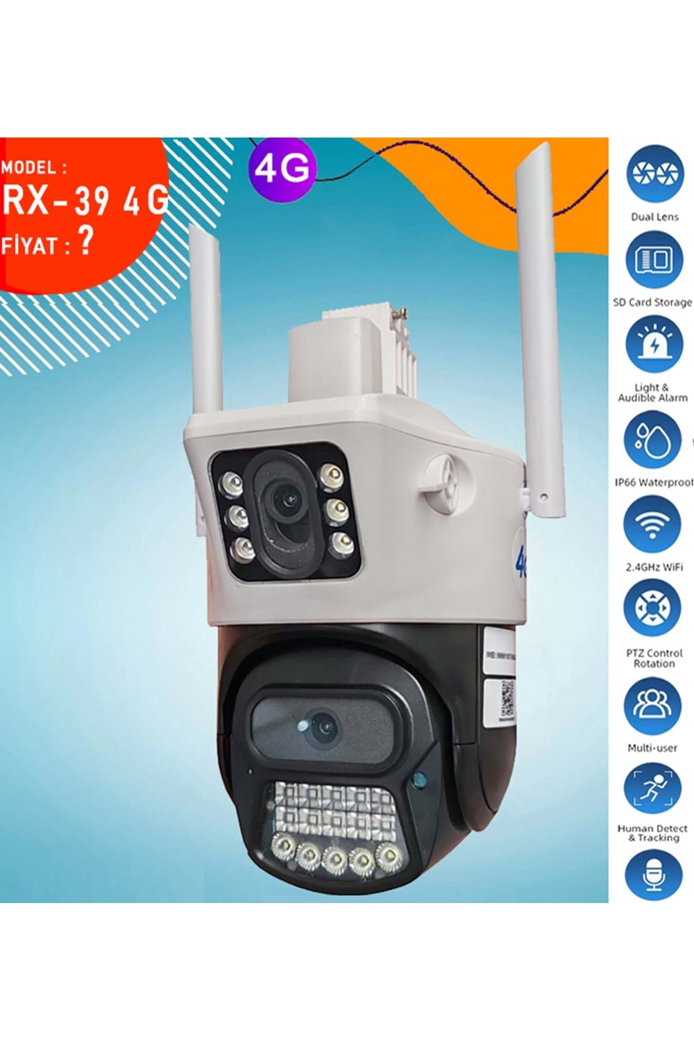 İP ÇİFT LENS KAMERA 3MP+3MP 4G RX-394G