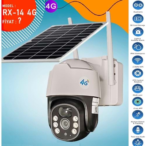 İP WIFI SOLAR KAMERA 3MP 4G RX-14
