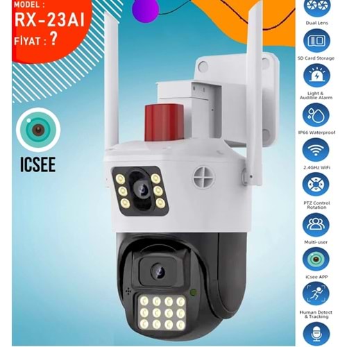 İP WIFI ÇİFT LENS SPEEDOME 3MP+3MP RX-23AI