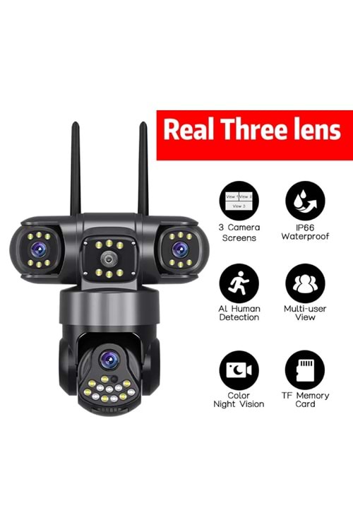 İP WIFI 3 KAMERALI 6MP V380 VN-113WF