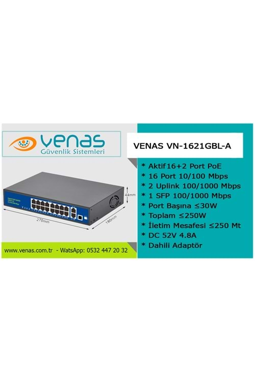 16 PORT GİGABİT SWITCH CM-AI2421-300W +FIB