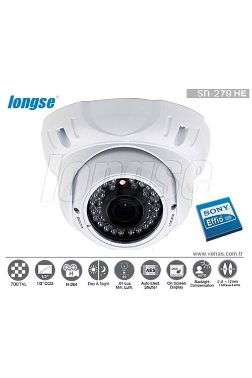 DOME IR CAM 1080p, 2.8-12M, 6 ARAY VN-279 AHD