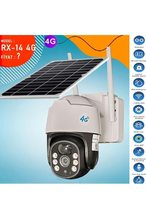 İP WIFI SOLAR KAMERA 3MP 4G RX-14