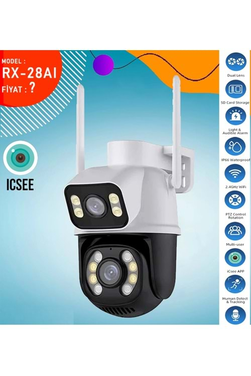 İP WIFI ÇİFT LENS SPEEDOME 3MP+3MP RX-28AI