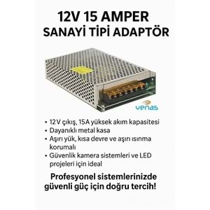 12V-15 AMPER SANAYİ TİPİ ADAPTÖR