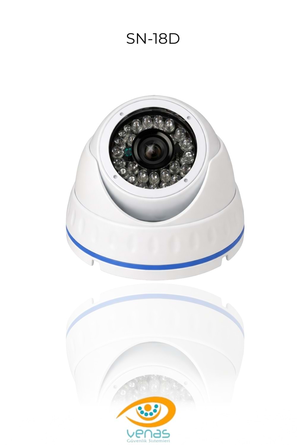 DOME IR CAM 1MP, 2,8MM 2BORD LED SN-18D